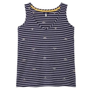 NWT Joules Maya Navy/White Bee Print Sleeveless Cotton Top Size 10